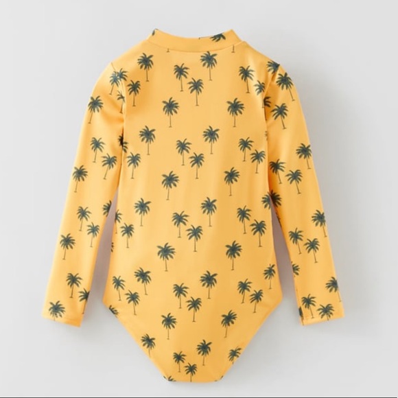 Zara Palm Tree Rash Guard Swimsuit - Picture 2 of 3